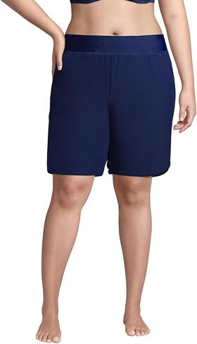 Lands' End Womens Comfort Waist 9in Board Short New Black Regular 10 in Saudi Arabia