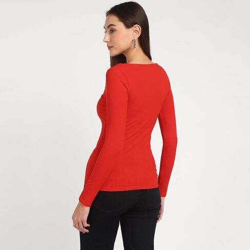 GUESS Women's Long Sleeve Karlee Jewel Button Henley in Saudi Arabia