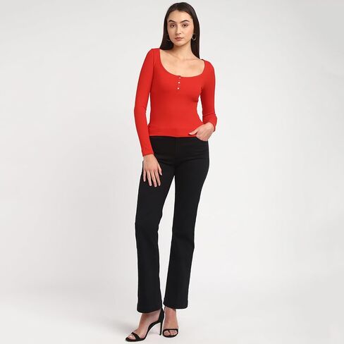 GUESS Women's Long Sleeve Karlee Jewel Button Henley in Saudi Arabia
