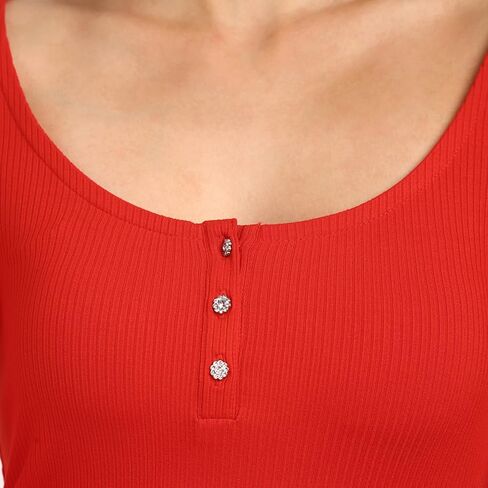 GUESS Women's Long Sleeve Karlee Jewel Button Henley in Saudi Arabia