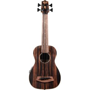 Kala UBASS-EBY-FL Striped Ebony Fretless U-Bass Acoustic-Electric Ukulele Bass Natural