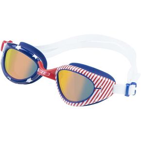 ZONE3 Swim Goggles USA Exclusive ATTACK Swimming Goggles With Anti-Fog & Curved Lenses - RED/WHITE/BLUE