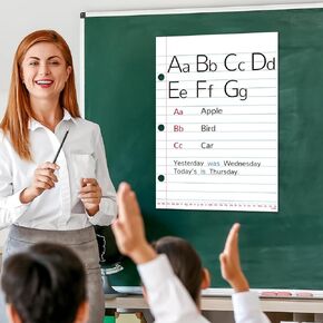 JJPRO Magnetic Notebook Paper - Magnetic Lined Paper for Classroom Whiteboard,Giant Dry Erase Handwriting Paper for Classroom Homeschool.Teacher Must Have Teaching Supplies,22" x 16"