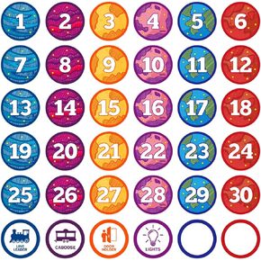 D24TIME 36Pcs Line Up Spots Dots for Classroom Floor Number Spots Stickers 4.5" Number Dots Floor Stickers for Back to School Kindergarten Preschool Elementary School Classroom Decorations