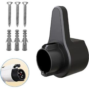 EV Charger Holder Wall Mount Holster Mini Dock Electric Vehicle Charging Port End Plug Connector Socket Stand for EVSE SAE J1772 Car Charging Station Cable Storage Organizer Hanger Garage
