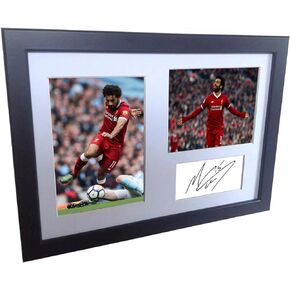 Mohamed Mo Salah 12x8 A4 Signed Liverpool FC - Autographed Photo Photograph Picture Frame Gift Soccer