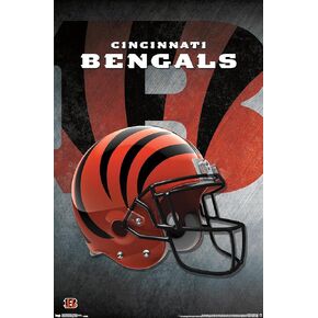 Trends International NFL Cincinnati Bengals - Helmet 16 Wall Poster, 14.725" x 22.375", Barnwood Framed Version