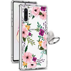 حافظة GiiKa Galaxy Note 10 Plus، حافظة خلفية صلبة واقية من البولي كربونات شديدة التحمل مضادة للصدمات للفتيات مع غطاء ممتص للصدمات من مادة TPU لهاتف Samsung Galaxy Note 10+ Pro 5G، زهور صغيرة in Kuwait