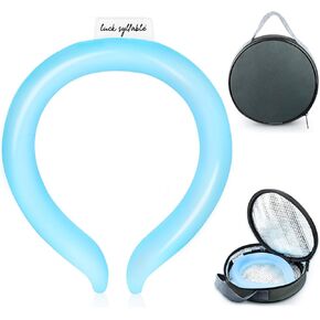 Neck Cooling Tube with Cold Insulated Bag, Reusable Wearable Cooling Neck Ring for Summer Heat Outdoor Indoor Cooling (Black)