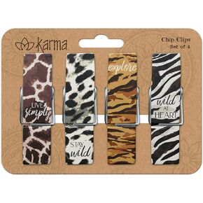 Karma Gifts Chip Clips, Animal Prints