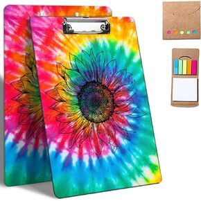Butterflies and Mushroom Clipboard 9" x 12.5", Plastic A4 Letter Size Hardboard Office Clipboard Decorative Full Color Printing with Low-Profile Clip for School Student Women, with Post-it Notes