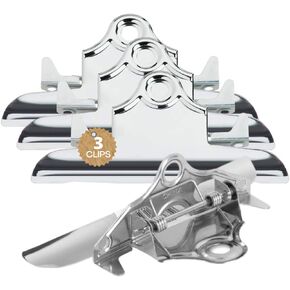 1InTheOffice Clipboard Clips Mountable Clipboard Replacement Clip, Silver 6"W x 3"H (3 Pack)