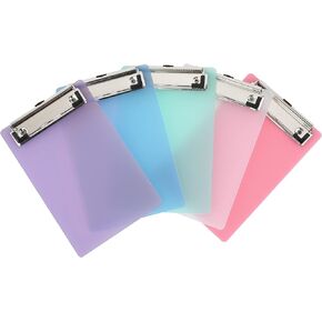 Zreal Mini Clipboard, 4.7x7.3 Inch Pretty Cute Memo Size Pocket Clipboard, Tiny A6 Clip Boards Plastic (5 Pack)