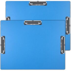 Acocony 11x17 Clipboard Three Clip Super Tough Extra Large Clipboard 11 x 17 PP Plastic Not Fragile Art Clipboard Blue Pack of 2