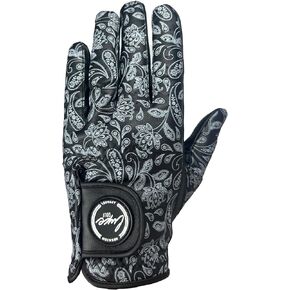 Paisley Black Golf Glove, Leather Golf Glove, Extra Grip, Great Looking Design, Mens Left Hand, Mens Right Hand