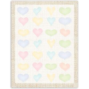 Rustic Hearts Stationery - Valentine's Day Paper - 8.5 x 11-60 Letterhead Sheets - Love Letterhead