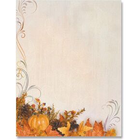 Paperdirect Fall Favorite Autumn Theme Paper Stationery, Border Paper, Letterhead 8.5 x 11, 100 sheets, Elegant Premium Writing Paper, Decorative Printer Paper