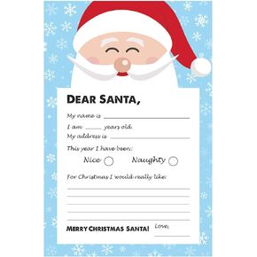 LUXPaper Letter to Santa Kit | Letter & Envelope Set | 7 1/4" x 12 1/4" | Red/Green | 1 Qty