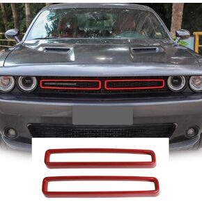RT-TCZ for Challenger Grill Grille Insets Trim Cover Red for Dodge Challenger 2015-2023 Red Exterior Accessories 2pcs