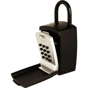 SL-501 Punch Button Large Capacity Key Storage Shackle Lock Box, Black Finish