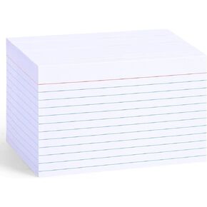 500PCS White Index Cards, 3" x 5" Lined Flash Cards Ruled Index Cards Note Cards Study Cards Flashcards Notecards for Studying