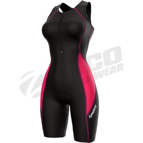 بدلة سباحة قصيرة ثلاثية للسيدات من Zimco Elite للسباق الثلاثي (أسود/وردي، متوسط) in Kuwait