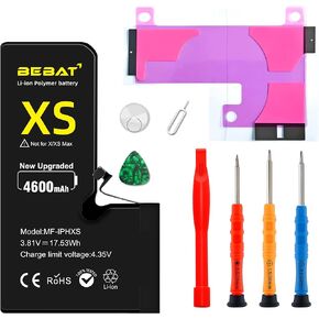 Replacement for iPhone Xs Battery, 4600mAh High Capacity Li-ion Polymer Replacement Battery for Model A1920, A2097, A2098, A2100 with Professional Repair Tool Kits