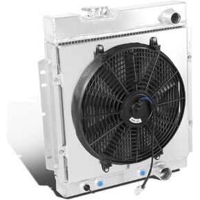 DNA Motoring RA+FS-FM69V8-3 3-Row Aluminum Radiator with Fan Shroud Compatible with 69-70 Mustang V8 / 71-73 Maverick/Comet