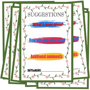 Suggestion Cards Comment Cards Suggestion Slips Complaint Cards,4 x 6 Inches Suggestion Box Cards for Customer Complaints, Business Employees, Restaurant Blank Refill Paper (50 Pack)