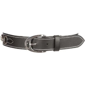 Huntley Equestrian Daisy Clipper الأطفال جلد النيكل الانتهاء من النحاس الركاب مشبك تصميم Snaffle بت الحزام الأسود