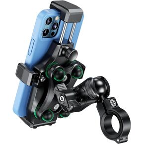 Kewig Motorcycle Phone Mount with Vibration Dampener & High-Speed Secure Lock, Newest Anti-Theft Phone Cradle Handlebar Cellphone Holder for Motorcycle Bike ATV/UTV Scooter Fit 4.7-7.2" Phone