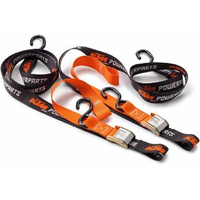 Premium KTM Soft Tie Down Set with Hooks (2 Pack), U6910046, Features Coated Steel Hooks and Soft Tie Loops