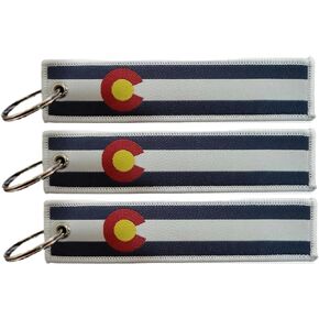 Colorado Flag Keychain Tag with Key Ring - Keys, Cars, Motorcycles, Backpacks, Luggage and Gifts - EDC (3 Pack)