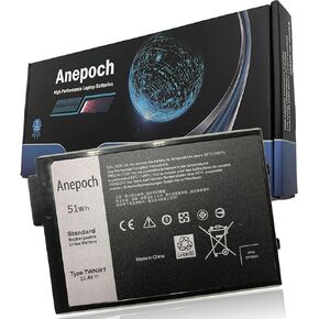 7WNW1 Laptop Battery Replacement for Dell Latitude 7424 5424 5420 Rugged Extreme Series Notebook DMF8C 0DMF8C 11.4V 51Wh 4342mAh 3-Cell