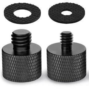 Mic Screw Adapter with Rubber Pads, Thread 5/8 to 1/4 Adapter and 5/8 to 3/8 Adapter Set for Microphone Stand to Tripod and Camera Adapter