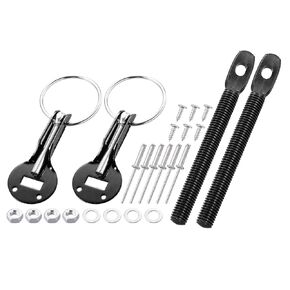 X AUTOHAUX Universal Hood Pin Kit for Car Auto Modified Bonnet Hood Lock Latch Catch Pin Key Locking Black