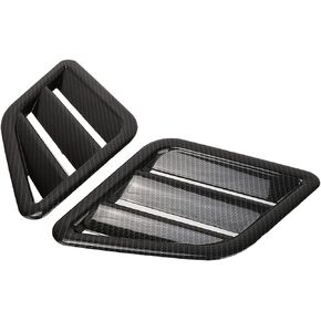 Bonnet Engine Hood Cover,Car Hood Vent Scoop,2 Pcs Engine Hood Air Vent Cover ABS Front Upper Bonnet Hood Air Outlet Grille Replacement for F (Carbon Fiber)