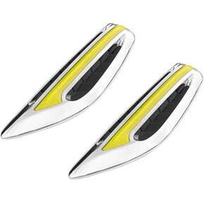 SEADEAR 1 Pair Car Fender Side Vents,Chrome Car Air Flow Fender Car Side Vent Decor Sticker Car Air Flow Intake Hole Stickers Decorative Auto Exterior Accessories Blue