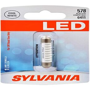 SYLVANIA - 578 41mm Festoon LED White Mini Bulb - Bright LED Bulb, Ideal for Interior Lighting - Map, Dome, Cargo and License Plate (Contains 1 Bulb)