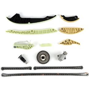 Engine Timing Chain Kit - with Gear Tensioners Guide Rails Fits for Au-di 2008-2013 A3 A4 A5 A6 Q5 TT Allroad 2.0T TFSI, for VW 2009-2015 EOS GTI Beetle 2.0L l4