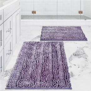Civkor Bath Mat for Bathroom,24x16Inch Pink Bathroom Mat Bath Rug Non Slip,Extra Soft and Absorbent Chenille Machine Washable for Shower Floor