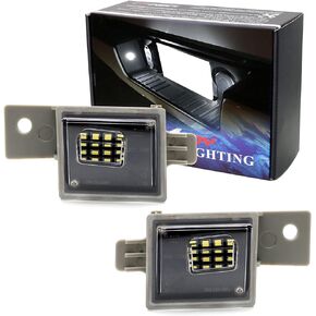 iJDMTOY OEM-Fit 3W Full LED License Plate Light Assembly Kit Compatible With Chevrolet Silverado Colorado GMC Canyon Sierra 1500 2500 3500 Truck, Powered by 15-SMD Xenon White LED Diodes