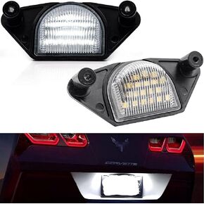 Xenon White LED License Plate Lights for Chevrolet Corvette C4 C5 C6 Camaro Impala Monte Lumina SSR S10 Beretta C1500/C2500/C3500 Pontiac GMC Rear License Plate Lamps with Can-bus Error Free