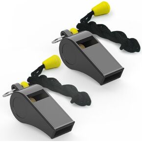 Whistle，2 Packs Plastic Sports Whistles with Lanyard, Loud Crisp Sound Whistle Great for Coaches, Referees,Teachers and Officials