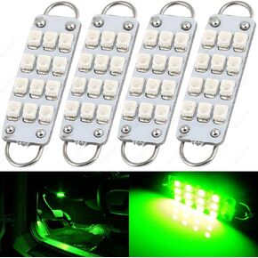 44mm 12-SMD 3528 Festoon LED Bulbs For Car Side Door Courtesy Rigid Loop 1.73" LED Light Bulbs 561 562 567 (4 pieces) (Blue)