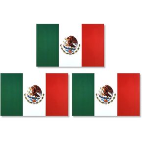 JBCD Mexico Mexican Flag Magnet Decal - for Car SUV Truck (3 Pack, 3x5 Inches)