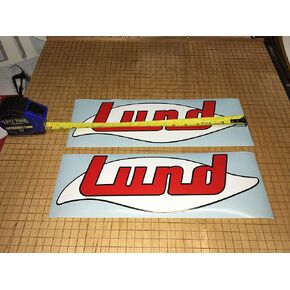 Lund Extra Vintage Boat Pair Decals 70's 60's SSV Rebel S16 S14 Rebel Ships Priority