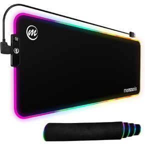 لوحة ماوس LED RGB للألعاب مع 16 وضع إضاءة رائع، لوحة ماوس USB كبيرة للكمبيوتر المكتبي/لوحة المفاتيح، مقاومة للماء، مقاومة للبقع، قاعدة مضادة للانزلاق، حواف Seiko، 31.5×11.8 بوصة، لوحة ماوس سوداء in Kuwait