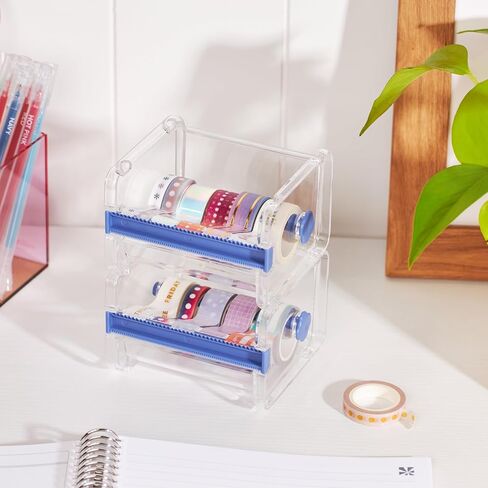Erin Condren Essentials Washi Tape Dispenser | Desk Supply and Tape Dispenser, Art Tools, and More | Stackable Tape Dispenser with Teeth in 4" L x 3.6" W x 2.63" H in Saudi Arabia
