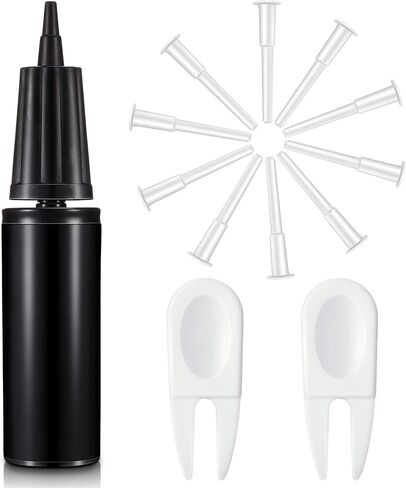 Exercise Ball Hand Pump Fitness Yoga Ball Air Pump Ball Inflator Pump with 2 Pieces Exercise Ball Plug Removers and 10 Pieces Exercise Ball Air Plugs Pin Air Stoppers Adapter Kit for Balls (Black) in Saudi Arabia